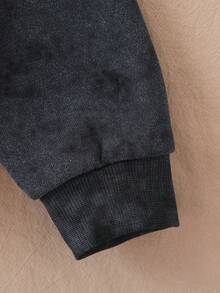 青少年男童印花卫衣，学生秋冬季连帽套头衫，青少年服装 - 黑色 - 查看 5