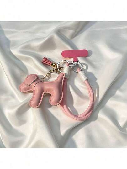 1 Peça Chaveiro Fofo e Engraçado com Borla Rosa e Cachorro, Encantos de Cachorro, Cordões de Telefone, Alça de Pulso Curta, Pingente de Cachorrinho, Chaveiros de Cachorro, Ornamentos de Cachorro de Couro PU, Acessórios de Câmera para Mochila, Bolsa de Ombro, Bolsa de Tote, Decoração, Adequado para Estudantes, Casais, Homens, Mulheres, Uso Diário, Datas, Férias, Viagens, Trabalho, Ótimo Presente para Amigos, Mãe, Aniversário, Natal