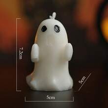 1 nến thơm hình ma Halloween, 7 kiểu không có chân nến, trang trí phòng, quà tặng - Trắng - Xem 12