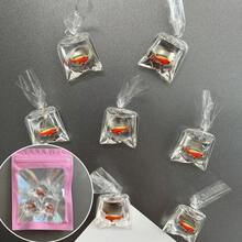 Simulated Water Bag Fish Fridge Magnets, Resin Goldfish Bag Shaped Refrigerator Stickers, Cartoon Ocean Tropical Small Fish Decorative Magnets, Ocean Aquatic Life Refrigerator Decor, Refrigerator Stickers For Kitchen, Office Decoration - Multicolor - View 7