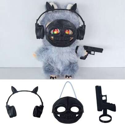 (Accessories Only) For Labubu 2025 New 3D Printed 17cm Labobo Figurine Accessories - Pistol, Mask, Headphones, Toys, LBB Accessories