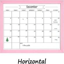 TORASO Dry Erase Monthly Calendar Board, Magnetic Whiteboard For Wall, Office_School_Home, Solid Wood Pink Frame Hanging Board 13"X 17"(YL-Pink-3343-B) - ColorA - View 4