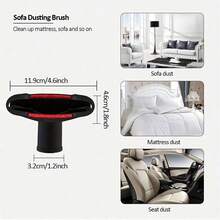 SOKANY Bộ phụ kiện máy hút bụi 6 món, bao gồm: đầu nối 32/35mm + đầu hút phẳng + đầu hút 2 trong 1 + đầu hút ghế sofa + bàn chải hình móng ngựa + bàn chải vuông bằng nhựa PP. Phù hợp với nhiều loại máy hút bụi. Các phụ kiện khác nhau cho các tình huống làm sạch khác nhau. Phụ kiện thiết yếu cho việc dọn dẹp nhà cửa. - màu đen - Xem 5