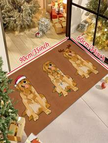 1/2 Pcs Christmas Golden Retriever Doormat - Cute Doormat, Suitable For Kitchen/Living Room/Bathroom/Entryway And Living Room Holiday Decor - Multicolor - View 7
