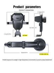 1 件黑色车载手机支架，多功能伸缩吸盘汽车导航支架，适合日常驾驶导航和手机放置
