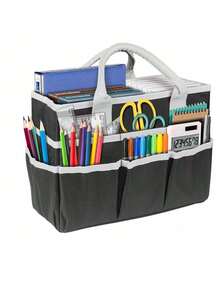 Large Capacity Craft And Sewing Organizer Tote Bag - Expandable, Portable, Multi-Slot Handbag, Large Capacity Storage Bag, Outdoor Storage Bag, Camping Storage Bag, Outdoor Tool Storage Bag, Car Accessories Storage Bag, Cleaning Supplies Storage Bag, Leisure Storage Bag, Handbag, Suitable For Daily Leisure, Outdoor Camping, Hiking Storage, Teacher's Supplies Storage, Teacher's Gift