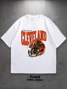Men's Graphic T-Shirt | Cleveland Browns Football | Perfect For  Fans' Game Day | 100% Cotton | Unisex Fit | Sports Tee | Great Gift For Dawg Pound - Màu be - Xem 9