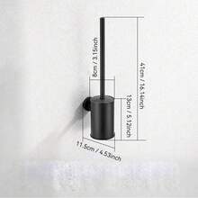 1 pezzo Spazzola per WC con supporto per bagno, spazzola per pulizia della tazza del water, supporto da parete per spazzola per WC, finitura spazzolata