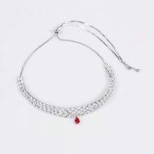 1件银色/红色女士项链，钻石项链，女士首饰，水滴形，十字架吊坠，适合女性/新娘/伴娘/节日、派对、婚礼、宴会等场合，女士时尚首饰，项链，礼物 - 項鍊 - 查看 10