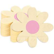 20片/80片雏菊花卉图案纸巾彩色花形餐巾波西米亚风花卉餐巾一次性鸡尾酒餐巾适用于婚礼生日婴儿派对装饰用品 - 彩色 - 查看 11