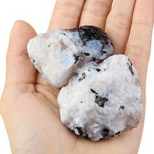 1/2/3pcs Natural Black & White Moonstone Crystals, Blue Aura 7 Chakra Crystals, Aromatherapy Diffuser Stones, Mineral Specimen Decor & Collection, Healing Pyrite Crystals, Premium Jewelry DIY Decor, Yoga Meditation Crystals, Best Holiday Gift - Natural Black and White Moonstone Crystal Rough Stone - View 6