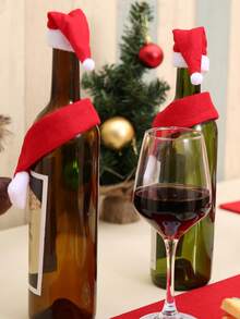 O decorațiune de Crăciun cu desene animate, capac de vin tricotat cu un bătrân și un om de zăpadă, folosită pentru decorarea festivă a restaurantului și, de asemenea, ca recuzită foto pentru pălării de Crăciun. Este potrivită pentru utilizare în timpul festivalului de Crăciun. - Multicolor - Vizualizare 4