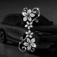 1片闪亮藤蔓花卉汽车贴纸，植物花卉图案，自粘式，不留残胶，易于安装，适用于汽车、卡车、摩托车、玻璃窗、笔记本电脑、植物爱好者等。 - 均碼 - 查看 14