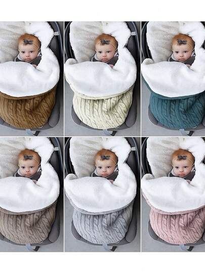 2 piezas Saco de dormir multifuncional para bebé, saco de dormir de punto con botones, forro de felpa, piel amigable, gris