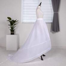New White Wedding Dress Petticoat With Hoop, Suitable For Christmas Wear