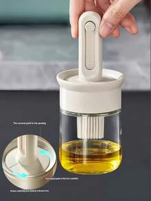 1 Piece Of Mogen Brush Oil Bottle - Leak-Proof And Drip-Proof Design, Easy To Clean, Retractable Direct-Touch Low Bottle, High Temperature Resistant, Suitable For Oil Bottles, Seasoning Bottles, Salad Seasoning, Suitable For Cooking, Barbecue, Grilling, Bread, Omelette, Baking Accessories, Suitable For Home, Kitchen, Outdoor Picnic, Camping, Travel And Restaurant Use, Kitchen Oil Dispenser
