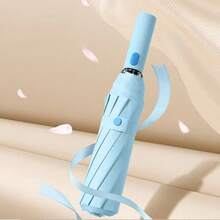 1pc Contrast Color Fully Automatic Umbrella, Sunshade & Rainproof, Super Windproof Umbrella For Men & Women, Large Size, Rainproof, Sunproof, UV Protection, Foldable