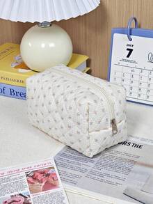 3pcs Delicate Bee Design Cosmetic Bag, Convenient Zipper Makeup Pouch, Fashionable Stationery Pouch For Chargers, Earphones, Necklaces, Bracelets, Makeup Brushes, Mirrors, Cosmetics, Lipsticks, Suitable For Girls, Students, Young Women, Mothers, Holiday Gift, Back To School - Multicolor - View 4