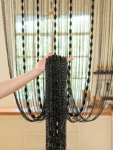 1pc Fashionable Beaded String Curtain/Door Curtain - Black - View 9