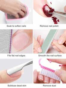 1/2/3 件手指形美甲卸甲碗套装，专业凝胶抛光浸泡碗，带角质层推刀和剥皮器，耐用的沙龙级美甲工具，用于丙烯酸/凝胶去除，非常适合家庭指甲护理和专业沙龙（圣诞节美甲套装、情人节美容礼物） - 彩色 - 查看 3