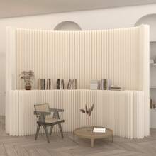 Room Divider,Bedroom,Room Divider With Shelf, Multifunctional Partition Wall, Kraft Paper, No Assembly Required Ideal For Offices, Living Rooms, Bedrooms, Beauty Salons, And Storefronts - 白色 - 查看 2