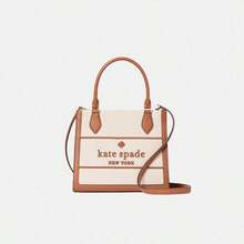 Kate Spade Túi xách đeo vai nhỏ bằng da và vải, túi đeo chéo dành cho nữ - Màu be - Xem 6