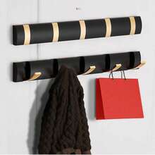 1 pieza Organizador de pared plegable de uso pesado - Duradero y ahorra espacio - Soporte multiusos para abrigos, toallas, llaves y ropa - Fácil de montar para el baño, la puerta trasera y el armario - Multicolor - Ver 2