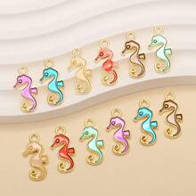 10/20/30pcs Fashion DIY Jewelry Accessories, Enamel Seahorse Pendant, Can Be Used For Earrings, Bracelets, Keychains