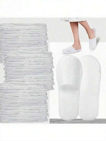 20 pares de zapatillas desechables, suaves y cómodas zapatillas de invitados con suelas antideslizantes, adecuadas para hoteles, hogares y viajes - transpirables con acolchado grueso.