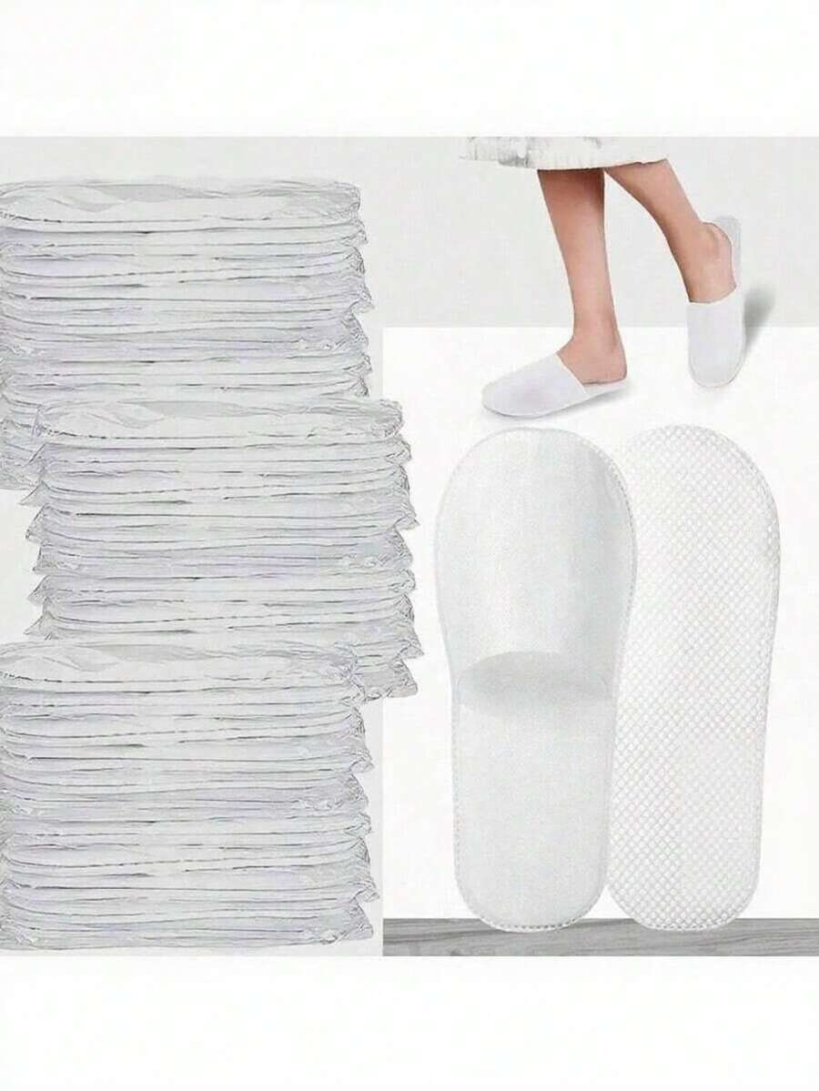 20 Paar Einweg-Hausschuhe, weiche & bequeme Gästehausschuhe mit rutschfesten Sohlen, geeignet für Hotels, Zuhause und Reisen - atmungsaktiv mit dicker Polsterung.