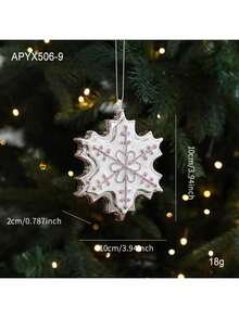 1pc New Pink Plastic Hanging Ornament, Glitter Cartoon Christmas Ornament, 3D Christmas Tree Window Decor, Christmas Decoration Set Includes Santa Claus, Snowman, Reindeer, Snowflake, Candy Cane With Hanging Rope, Suitable For Christmas Tree, Thanksgiving, New Year, Winter, Universal Holiday Decor. Due To Handmade Nature, Minor Scratches, Glitter Shedding Or Color Fading May Occur But Won't Affect Normal Use. Merry Christmas! - Multicolor - View 15