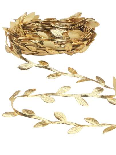 1 st konstgjord pilblad juldekoration, konstgjord pilblad presentinslagning band, konstgjord växt rumsdekor för jul, halloween, julklappsförpackningar, vasdekor, heminredning (guld)