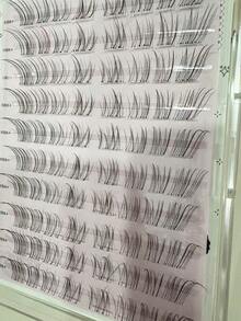 80pcs Soft & Thin Oblique Feathery Bat-Shaped Baby Lashes, Transparent Stem, Natural & Messy Fairy Lashes, C-Curl Lash Extensions Without Glue Lash Clusters,Eye Lash Clusters,Individual Eyelashes,Lashes,Fake Lashes - C - View 7