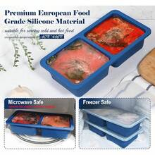 KOLUTI Nonstick Silicone Freezer Molds With Plastic Lid 2 Pack, 8  Tray Sauce Cube Maker, Stackable Meal Prep Storage Container Freezing, Dishwasher  & - 2-湯 - 查看 7