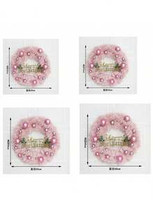 1pc Charming Pink Christmas Wreath - Perfect For Holiday Decoration, Mall Display And Party Supplies, Scene Setting, Ideal For Christmas Decor