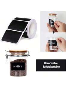 80pcs Kitchen Accessories Labels For Food Stickers Chalk Labels Black Reusable Waterproof Labels Stickers Chalk Sticker Labels Food Or Spice Labels For Kitchen Or Pantry Bottles Also For The Classification Of Office Documents, The Categorization Of Items In Warehouses, The Classification Of Goods In Convenience Stores, As Well As In Places Like Schools. - Multicolor - View 13
