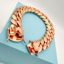 Cuban Link Chain 18MM-22MM Solid Handmade Jewelry Miami, Gift Birthday Fathers Day Anniversary, HipHop Jewelry, Rose Gold Plated, Gift For Him - 18MM (0,7 inch) - Xem 8