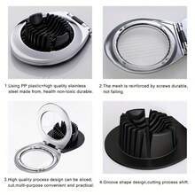 2-en-1 Trancheuse à œufs, convient pour les œufs durs, trancheuse à œufs robuste pour les œufs, les fraises, les champignons et les fruits tendres, avec fonctions de tranchage et de division, fil en acier inoxydable