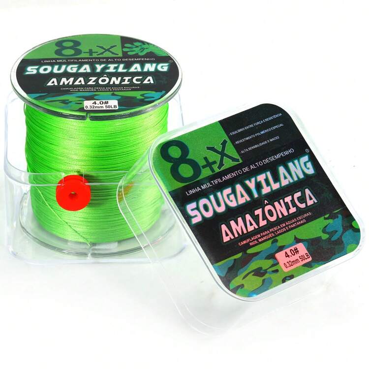 SOUGAYILANG 8 hebras de línea de pesca trenzada PE, 300m, multicolor, [Línea de pesca duradera] Línea de pesca trenzada fuerte y duradera de 8 hebras | 300m/328yd, 15-120lb, patrón camuflaje, polietileno duradero para línea principal, pesca en agua salada - Multicolor - Añade 19