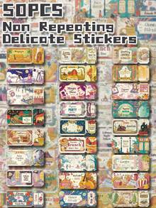 Bộ 50 miếng dán phẳng 2D theo chủ đề vé tưởng tượng bằng nhựa vinyl không lặp lại, trang trí tinh tế, có thể tháo rời, không để lại cặn, hoàn hảo cho quà tặng mùa tựu trường, phần thưởng lớp học, quà tặng Giáng sinh, quà tặng Halloween, quà tặng ngày lễ, trang trí tiệc tùng & nhà cửa, quà tặng sinh nhật, máy tính xách tay, hành lý ô tô, xe tay ga, sổ tay, cốc, máy tính bảng, sổ tay, bình nước, ốp điện thoại, in độ phân giải cao, màu sắc sống động, quà tặng thú vị cho học sinh, thanh thiếu niên, nhân viên văn phòng - mặc định - Xem 6