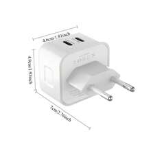 21.5W Dual Port USB-C Fast Charger, Apple Plug, Compatible With IPhone 16/15/14/13/12/11 Pro Max Plus, IPad Pro/Air/Mini, OPPO, Vivo Type-C Devices, EU Plug - EU C Type Plug(220-240V) - View 8