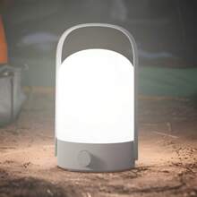 Lámpara de mesa para exteriores sin escalón, linterna LED recargable con mango portátil de 360° y luz LED regulable para campamento al aire libre, hogar, iluminación ambiental de fiesta, lámpara de noche para dormitorio y emergencia - Blanco - Ver 1
