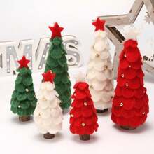 Árbol de Navidad artificial de escritorio mini, perfecto para decoración navideña, hogar, cocina, mesa de comedor - Multicolor - Ver 6