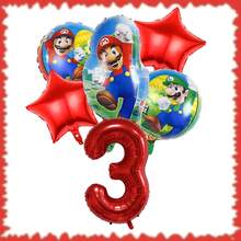 超级马里奥生日派对套装 - 18英寸铝箔气球和32英寸数码气球。生日派对装饰、家居装饰背景、完美生日派对装饰、生日墙面装饰、摄影工作室装饰用品。 - 彩色 - 查看 26