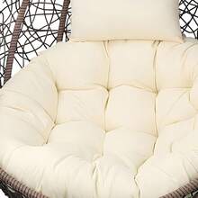 Water Resistant Hammock Swing Chair Cushion (ONLY CUSHION) Egg Chair Cushion Pad Replacement With Head Pillow For Indoor And Outdoor - Màu be - Xem 2