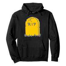RIP Tombstone Halloween Scary Pullover Hoodie Men Fall And Winter Long Sleeve Hoodies - 黑色 - 查看 1