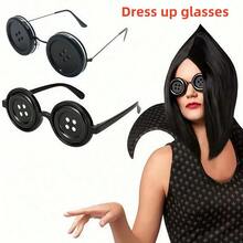 1 bộ Kính nút Halloween, Phụ kiện trang trí tiệc tùng DIY, Đạo cụ chụp ảnh vui nhộn, Kính mắt di chuyển được (Không phù hợp với nam giới trưởng thành) - Nhiều màu - Xem 2