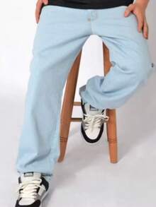 Balao Straight Baggy Jeans, Light And Dark, Skate Style - 淺色水洗藍 - 查看 1