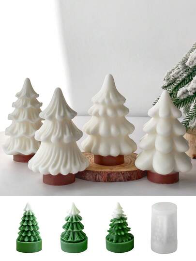 圣诞松树硅胶模具，3D立体造型，适用于手工蜡烛制作，设计精巧，易于拆卸和清洗，适合蜡烛批量生产，兼容石膏雕塑和创意绘画，是DIY爱好者的灵感来源，也是手工和艺术课程的理想教学工具，激发无限的想象力和创造力，可用于装饰花园、水族箱、家庭办公室、卧室、玄关等。这款硅胶模具易于拆卸和清洗，是家居装饰、圣诞装饰、房间装饰和圣诞礼物的理想之选。