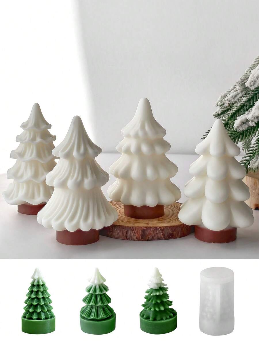 圣诞松树硅胶模具，3D立体造型，适用于手工蜡烛制作，设计精巧，易于拆卸和清洗，适合蜡烛批量生产，兼容石膏雕塑和创意绘画，是DIY爱好者的灵感来源，也是手工和艺术课程的理想教学工具，激发无限的想象力和创造力，可用于装饰花园、水族箱、家庭办公室、卧室、玄关等。这款硅胶模具易于拆卸和清洗，是家居装饰、圣诞装饰、房间装饰和圣诞礼物的理想之选。 - 白色 - 查看 1